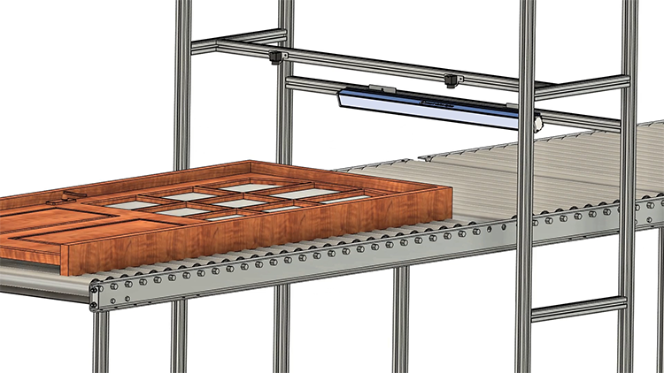 CAD render of door inspection system